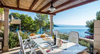 Ferienwohnungen am Meer in der Bucht Osibova auf Insel Brac, Privatunterkunft im Ort Brač Milna, Kroatien